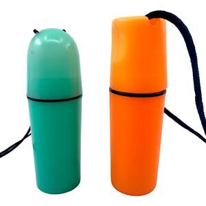 1990s Floating Green & Orange Kids Travel Coin Holders [Set of 2]